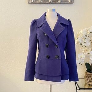 Steve Madden Womens Solid Blue Purple Pea Coat Size M